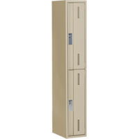 Concorde Heavy-Duty Lockers, 2 -tier, 12" x 18" x 72", Steel, Beige, Welded (Assembled) Action Paper
