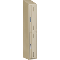 Concorde Heavy-Duty Lockers, 2 -tier, 12" x 18" x 78", Steel, Beige, Welded (Assembled) Action Paper