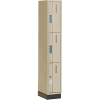 Casiers robustes Concorde, 3 niveaux, 12" x 18" x 76", Acier, Beige, Soud&eacute; (assembl&eacute;) Action Paper
