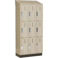 Casiers robustes Concorde, 3 niveaux, Bloc de 3, 36" x 18" x 82", Acier, Beige, Soud&eacute; (assembl&eacute;) Action Paper