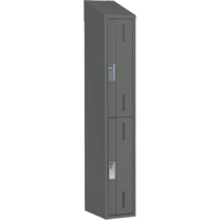 Concorde Heavy-Duty Lockers, 2 -tier, 12" x 18" x 78", Steel, Charcoal, Welded (Assembled) Action Paper