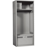Gear Locker, Steel, 24" W x 24" D x 72" H, Grey Action Paper