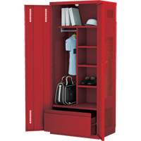 Deluxe Gear Locker, Steel, 36" W x 24" D x 72" H, Red Action Paper