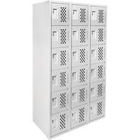 Clean Line Lockerettes, 6 -tier, Bank of 3, 18" x 72" x 12", Steel Action Paper