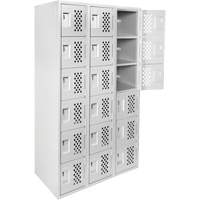 Clean Line Lockerettes, 6 -tier, Bank of 3, 18" x 72" x 12", Steel Action Paper