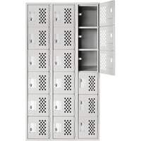 Clean Line Lockerettes, 6 -tier, Bank of 3, 18" x 72" x 12", Steel Action Paper