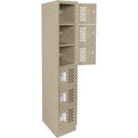 Assembled Lockerettes Clean Line Perforated Economy Lockers, 6 -tier, 18" x 72" x 12", Steel Action Paper