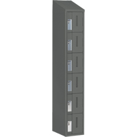 Concorde Heavy-Duty Lockers, 6 -tier, 12" x 18" x 78", Steel, Charcoal, Welded (Assembled) Action Paper