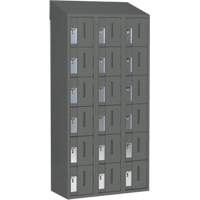 Concorde Heavy-Duty Lockers, 6 -tier, Bank of 3, 36" x 18" x 78", Steel, Charcoal, Welded (Assembled) Action Paper