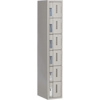 Concorde Heavy-Duty Lockers, 6 -tier, 12" x 18" x 72", Steel, Grey, Welded (Assembled) Action Paper