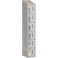 Concorde Heavy-Duty Lockers, 6 -tier, 12" x 18" x 78", Steel, Grey, Welded (Assembled) Action Paper