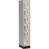 Concorde Heavy-Duty Lockers, 6 -tier, 12" x 18" x 76", Steel, Grey, Welded (Assembled) Action Paper