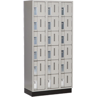Concorde Heavy-Duty Lockers, 6 -tier, Bank of 3, 36" x 18" x 76", Steel, Grey, Welded (Assembled) Action Paper