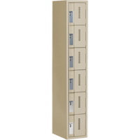 Concorde Heavy-Duty Lockers, 6 -tier, 12" x 18" x 72", Steel, Beige, Welded (Assembled) Action Paper