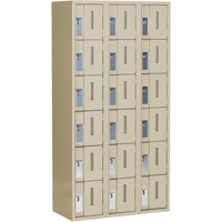 Concorde Heavy-Duty Lockers, 6 -tier, Bank of 3, 36" x 18" x 72", Steel, Beige, Welded (Assembled) Action Paper
