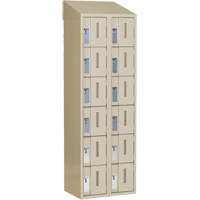 Concorde Heavy-Duty Lockers, 6 -tier, Bank of 2, 24" x 18" x 78", Steel, Beige, Welded (Assembled) Action Paper