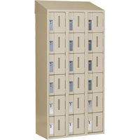 Concorde Heavy-Duty Lockers, 6 -tier, Bank of 3, 36" x 18" x 78", Steel, Beige, Welded (Assembled) Action Paper