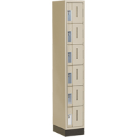 Concorde Heavy-Duty Lockers, 6 -tier, 12" x 18" x 76", Steel, Beige, Welded (Assembled) Action Paper