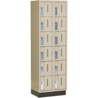 Concorde Heavy-Duty Lockers, 6 -tier, Bank of 2, 24" x 18" x 76", Steel, Beige, Welded (Assembled) Action Paper