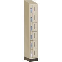 Concorde Heavy-Duty Lockers, 6 -tier, 12" x 18" x 82", Steel, Beige, Welded (Assembled) Action Paper
