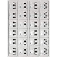 Clean Line Lockerettes, 6 -tier, Bank of 4, 18" x 72" x 12", Steel Action Paper