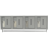 Wall Hung Lockers - Heavy Duty, Bank of 4, 18" x 12" x 12", Steel Action Paper