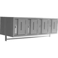 Wall Hung Lockers - Heavy Duty, Bank of 4, 18" x 12" x 12", Steel Action Paper