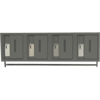 Wall Hung Lockers - Heavy Duty, Bank of 4, 18" x 12" x 12", Steel Action Paper