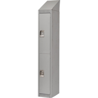 Lockers, 2 -tier, 12" x 18" x 82", Steel, Grey, Knocked Down Action Paper