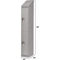 Lockers, 2 -tier, 12" x 18" x 82", Steel, Grey, Knocked Down Action Paper