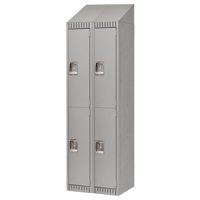 Lockers, 2 -tier, Bank of 2, 24" x 18" x 82", Steel, Grey, Knocked Down Action Paper