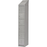 Lockers, 6 -tier, 12" x 18" x 82", Steel, Grey, Knocked Down Action Paper