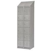 Lockers, 6 -tier, Bank of 2, 24" x 18" x 82", Steel, Grey, Knocked Down Action Paper