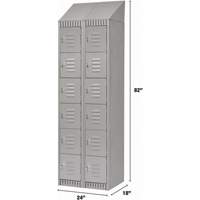Lockers, 6 -tier, Bank of 2, 24" x 18" x 82", Steel, Grey, Knocked Down Action Paper