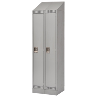 Lockers, Bank of 2, 24" x 18" x 86", Steel, Grey, Knocked Down Action Paper
