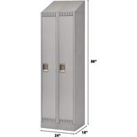 Lockers, Bank of 2, 24" x 18" x 86", Steel, Grey, Knocked Down Action Paper