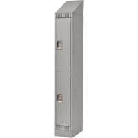 Lockers, 2 -tier, 12" x 18" x 86", Steel, Grey, Knocked Down Action Paper