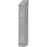 Lockers, 6 -tier, 12" x 18" x 86", Steel, Grey, Knocked Down Action Paper