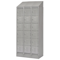 Lockers, 6 -tier, Bank of 3, 36" x 18" x 86", Steel, Grey, Knocked Down Action Paper