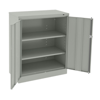 Counter High Cabinet, Steel, 2 Shelves, 42" H x 36" W x 18" D, Light Grey FL643 | Action Paper