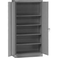 Armoire de rangement standard, Acier, 4 Tablettes, 72" h x 36" la x 18" P, Gris Action Paper