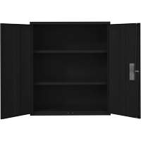 Lo-Boy Storage Cabinet, Steel, 2 Shelves, 42" H x 36" W x 18" D, Black Action Paper
