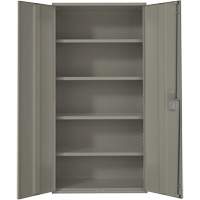 Hi-Boy Storage Cabinet, Steel, 4 Shelves, 72" H x 36" W x 18" D, Grey Action Paper