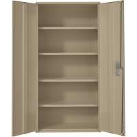 Hi-Boy Storage Cabinet, Steel, 4 Shelves, 72" H x 36" W x 18" D, Beige Action Paper