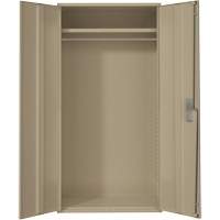 Wardrobe Storage Cabinet, Steel, 36" W x 18" D x 72" H, Beige Action Paper