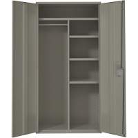 Combination Storage Cabinet, Steel, 6 Shelves, 72" H x 36" W x 18" D, Grey Action Paper