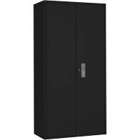 Combination Storage Cabinet, Steel, 6 Shelves, 72" H x 36" W x 18" D, Black Action Paper