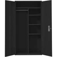 Combination Storage Cabinet, Steel, 6 Shelves, 72" H x 36" W x 18" D, Black Action Paper