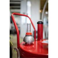 25-Gallon Steel Fuel Caddy with 2-Way Rotary Pump & Filter Action Paper