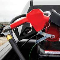 Red Automatic Gasoline Spout Nozzle Action Paper